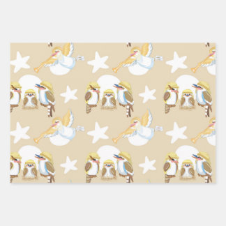 Kookaburra Christmas/Kookaburra Nativity Wrapping Paper Sheet