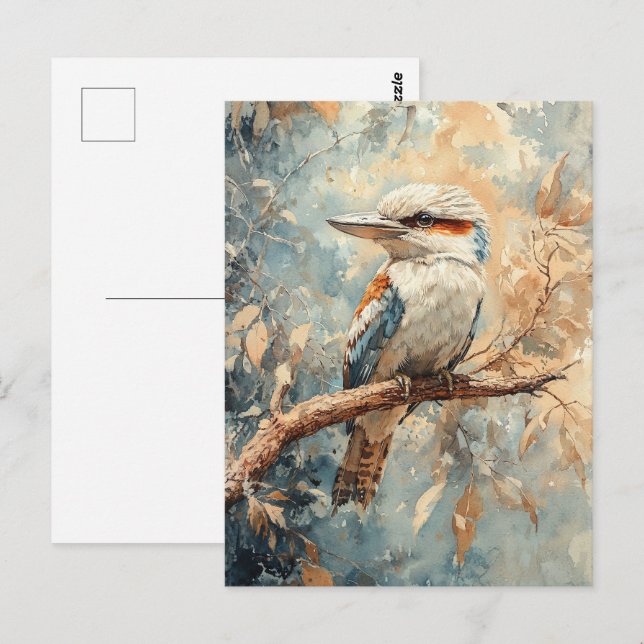 Kookaburra in a Tree Watercolor Postcard (Front/Back)