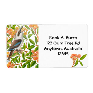 Kookaburra in Gum Tree Label