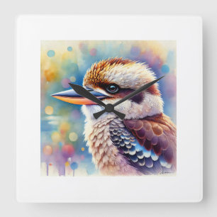 Kookaburra in Serene Light 220824AREF141 - Waterco Square Wall Clock
