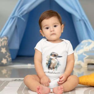 Kookaburra on a Branch, custom Baby Bodysuit