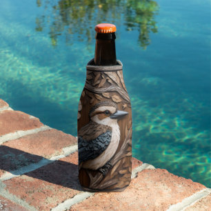 Kookaburra Serenade: A Wood Print Tribute, Bottle Cooler