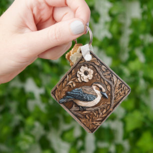 Kookaburra Serenade: A Wood Print Tribute, Key Ring