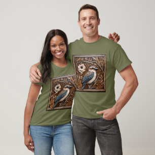 Kookaburra Serenade: A Wood Print Tribute, T-Shirt
