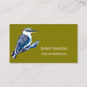 Kookaburra watercolor painting of australian bird business card