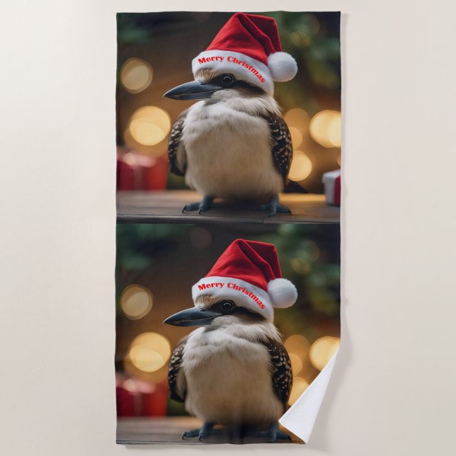 "Kookaburras' Christmas Cheer" Beach Towel (Front)