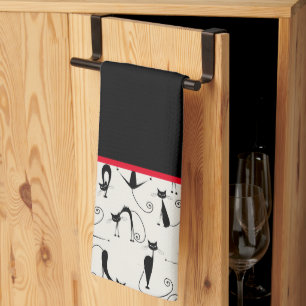 Kooky Black Cats Tea Towel