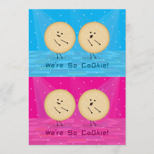 Kooky Cookies Cuttable Valentine Cards Blue, Pink