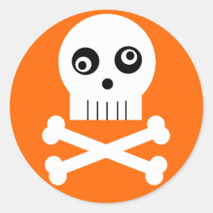 Kooky Googley Eyed Skull Halloween Sticker