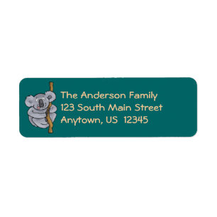 Kooky Koala Cartoon Return Address Label