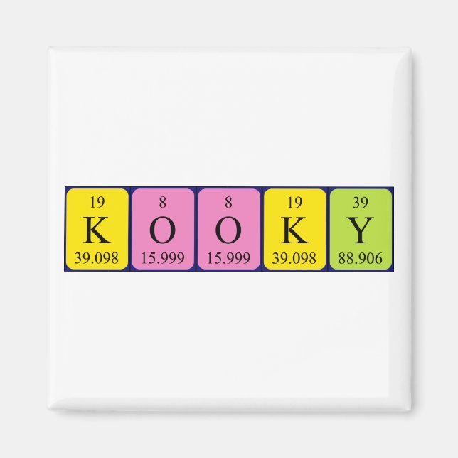 Kooky periodic table name magnet (Front)
