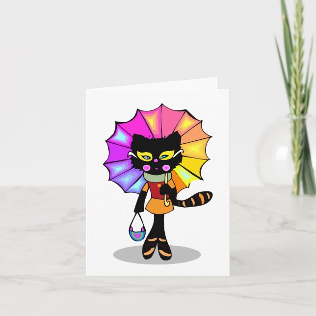 kool cat - Fun note card (Front)