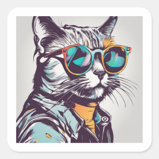Kool Kat  Square Sticker