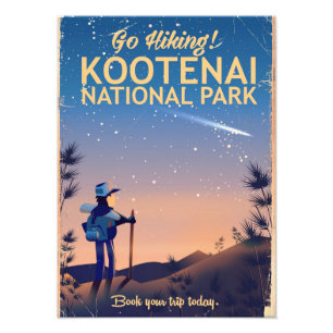 Kootenai National park Hiking travel poster