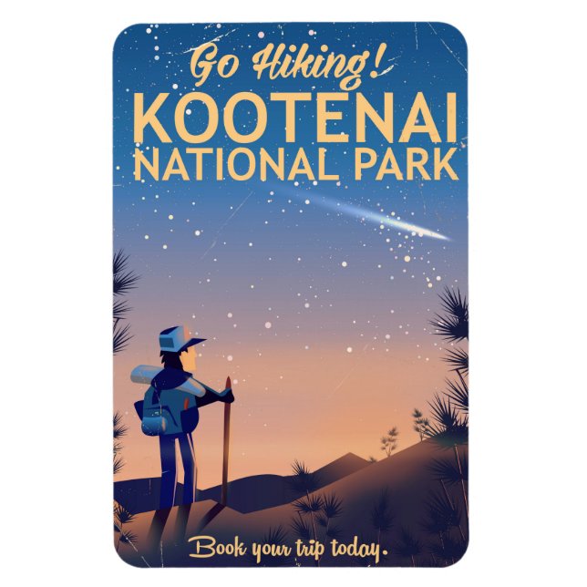 Kootenai National park Hiking travel poster Magnet (Vertical)