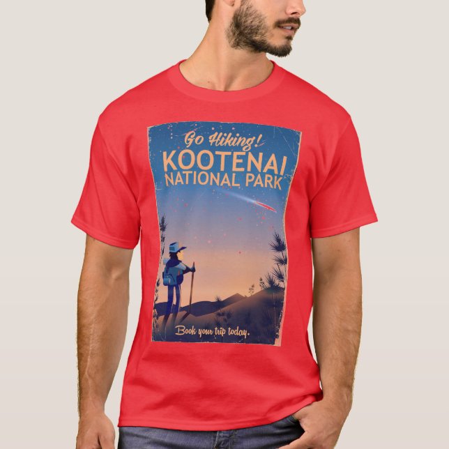 Kootenai National park Hiking travel poster T-Shirt (Front)