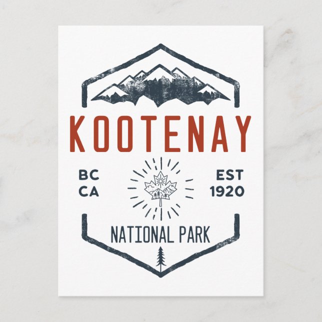 Kootenay National Park Canada Vintage Distressed Postcard (Front)