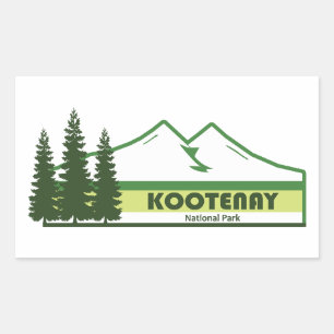 Kootenay National Park Green Stripes Rectangular Sticker