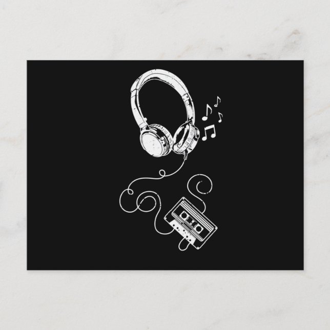 Kopfhörer und Kassette Postcard (Front)