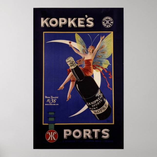 Kopke's Ports Vintage Ad Poster (Front)
