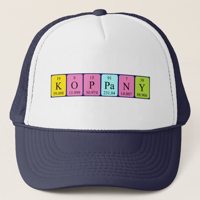 Koppány periodic table name hat (Front)