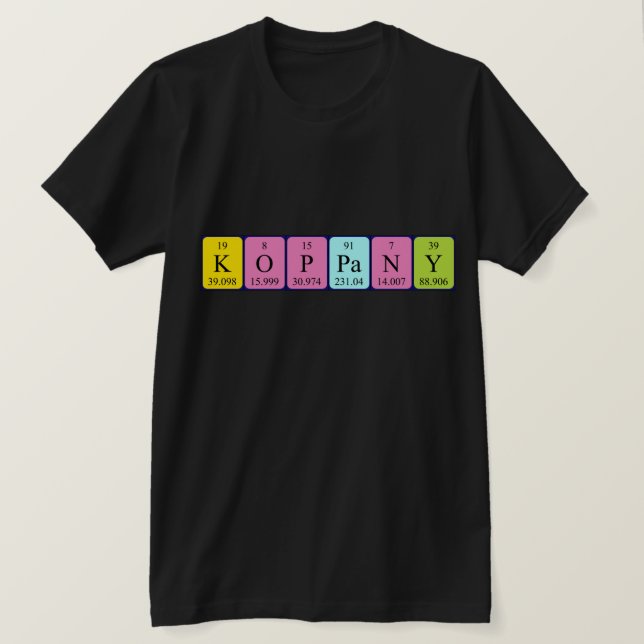 Koppány periodic table name shirt (Design Front)