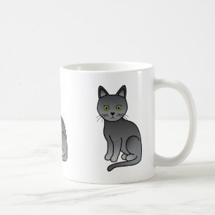 Korat Cat Cute Cartoon Illustration Coffee Mug