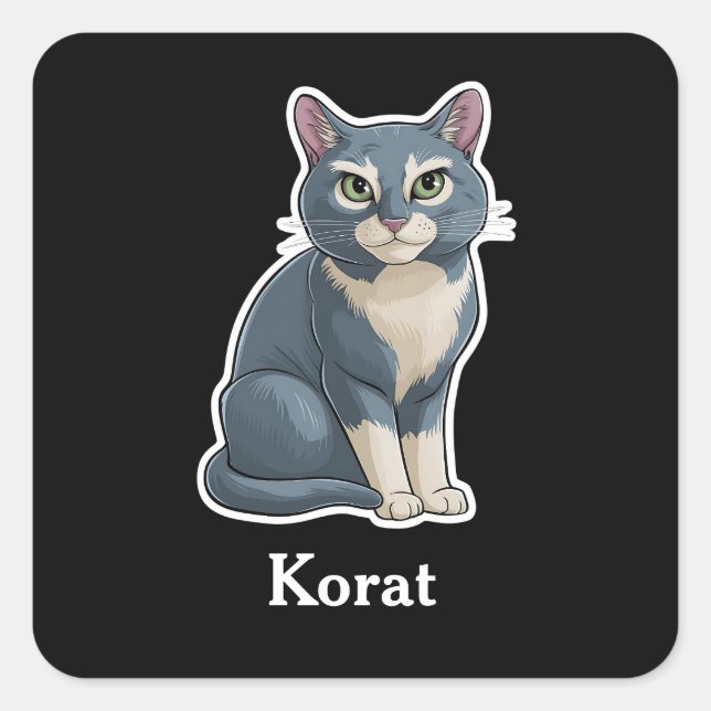 Korat Square Sticker (Front)