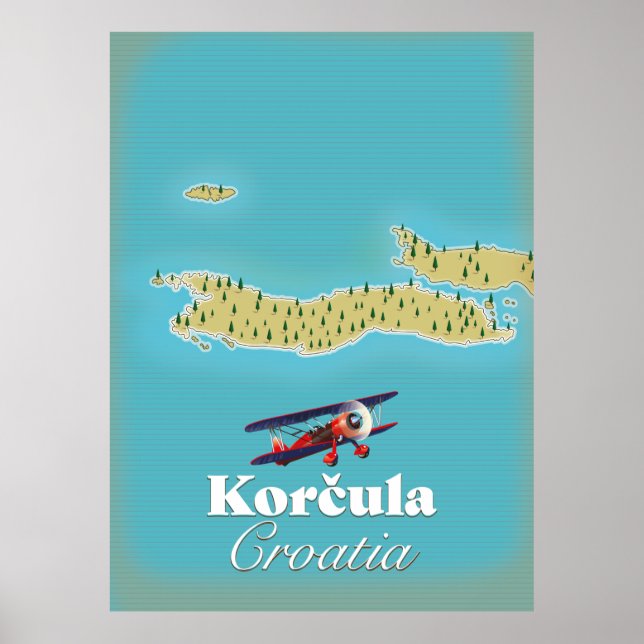 Korčula Croatia map Poster (Front)