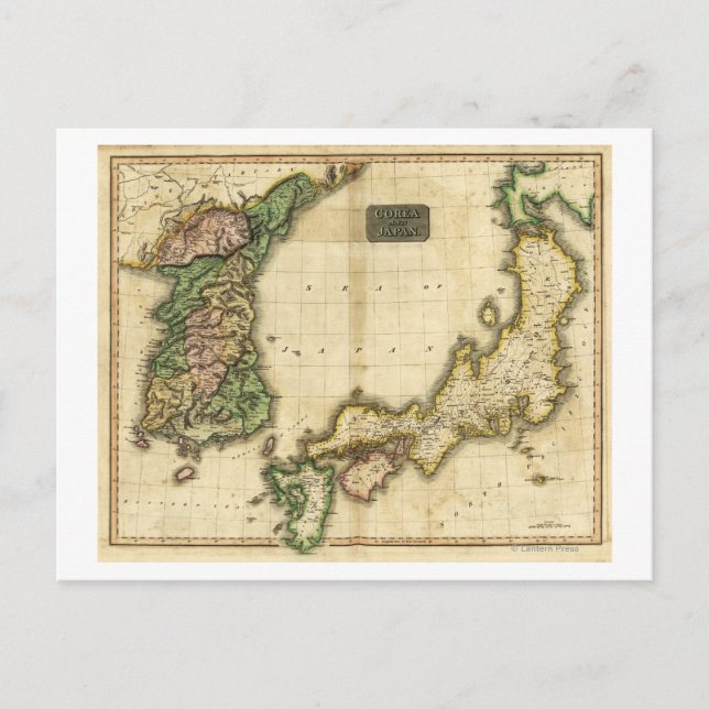 Korea and JapanPanoramic MapKorea and Japan Postcard (Front)