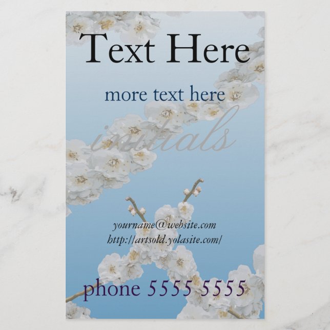 Korea Cherry Blossoms White Flyer (Back)