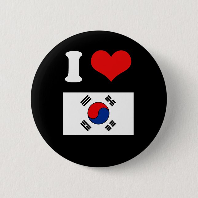 Korea Flag 6 Cm Round Badge (Front)