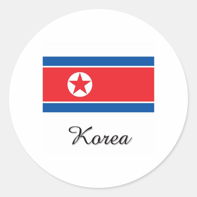 Korea Flag Design Classic Round Sticker (Front)