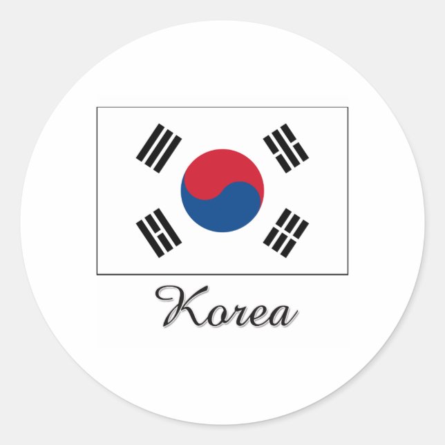 Korea Flag Design Classic Round Sticker (Front)