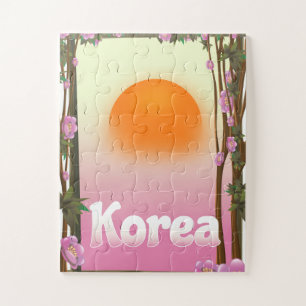 Korea Flowers travel poster Jigsaw Puzzle