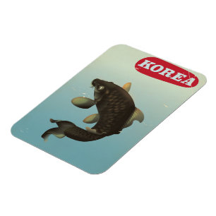 Korea Koi vintage style travel poster Magnet
