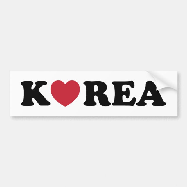 Korea Love Heart Bumper Sticker (Front)