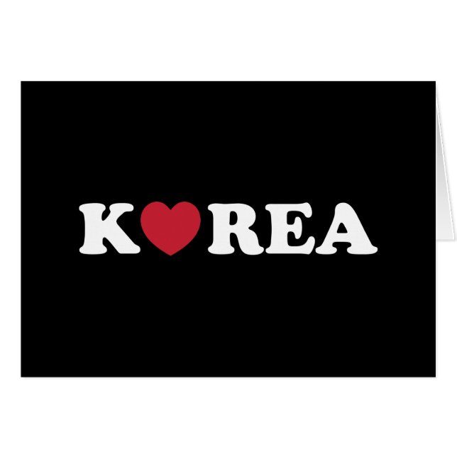 Korea Love Heart Card (Front Horizontal)