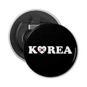 Korea Love Heart Flag Bottle Opener