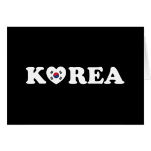 Korea Love Heart Flag Card