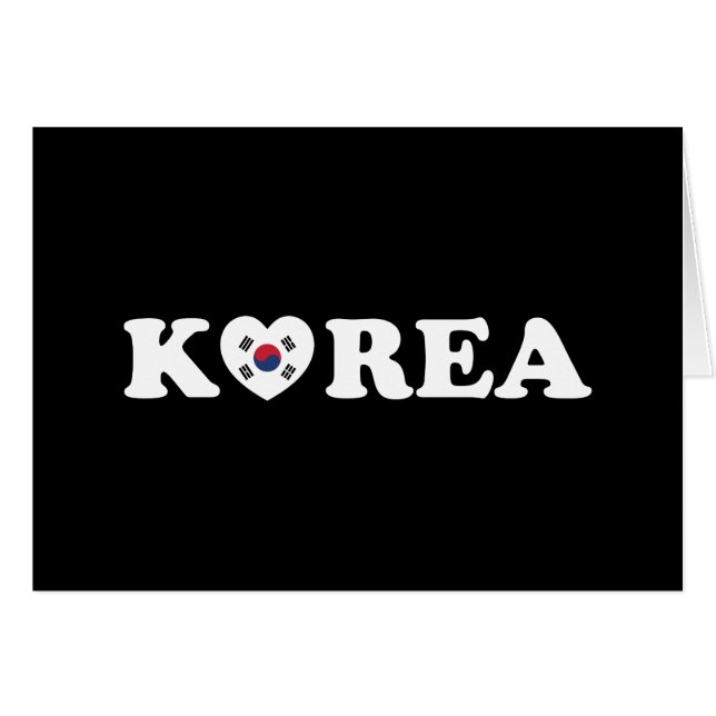 Korea Love Heart Flag Card (Front Horizontal)