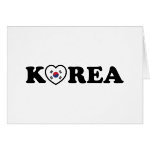 Korea Love Heart Flag Card