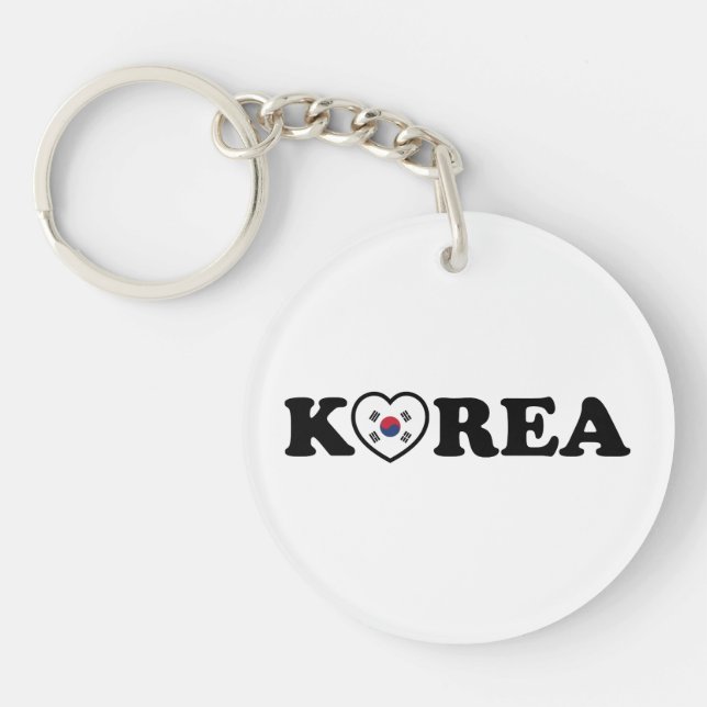 Korea Love Heart Flag Key Ring (Front)