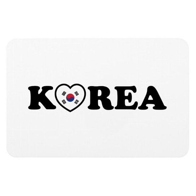 Korea Love Heart Flag Magnet (Horizontal)