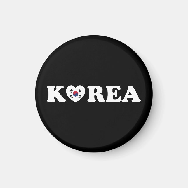 Korea Love Heart Flag Magnet (Front)
