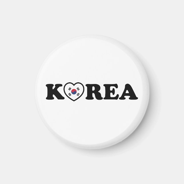 Korea Love Heart Flag Magnet (Front)
