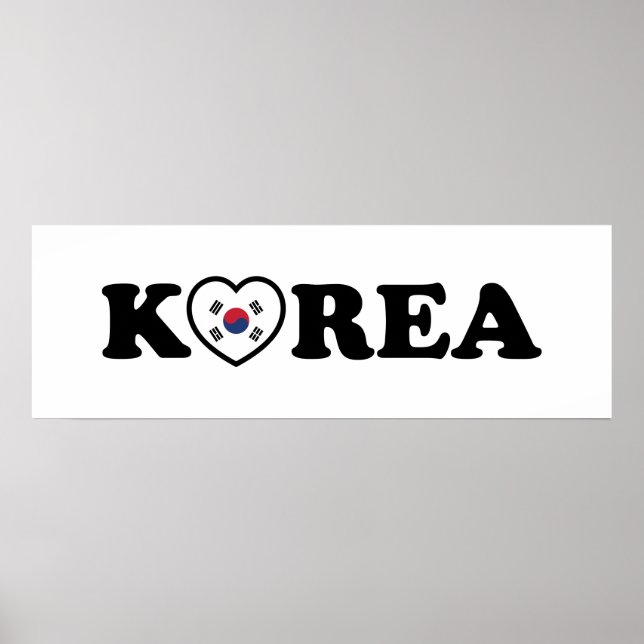 Korea Love Heart Flag Poster (Front)
