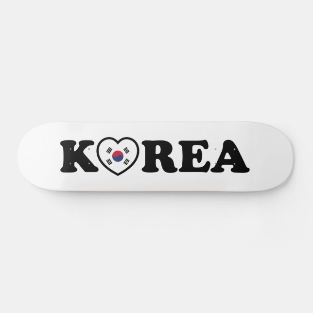 Korea Love Heart Flag Skateboard (Horz)