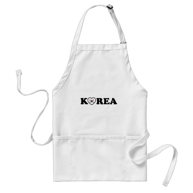 Korea Love Heart Flag Standard Apron (Front)