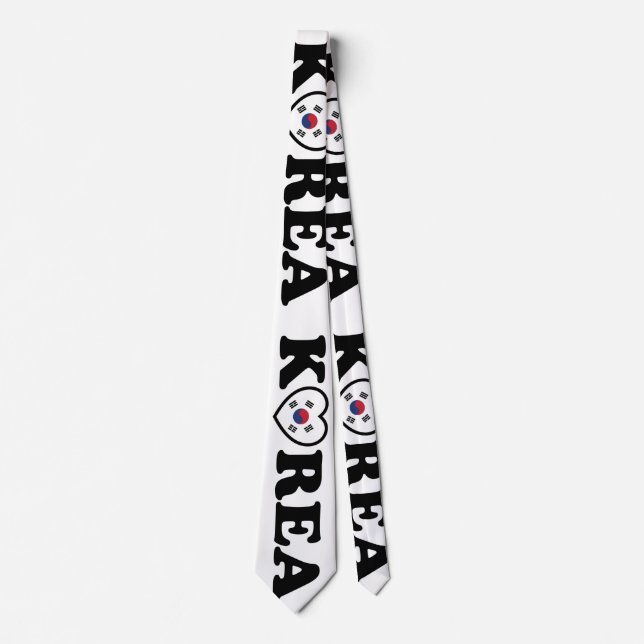 Korea Love Heart Flag Tie (Front)